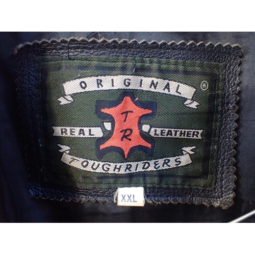 173 - A LEATHER JACKET; 'ORIGINAL ROUGHRIDERS' size XXL