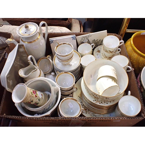 183 - A COALPORT TEA SERVICE with a Paris style coffee service with German inscriptions on the cups, and o... 