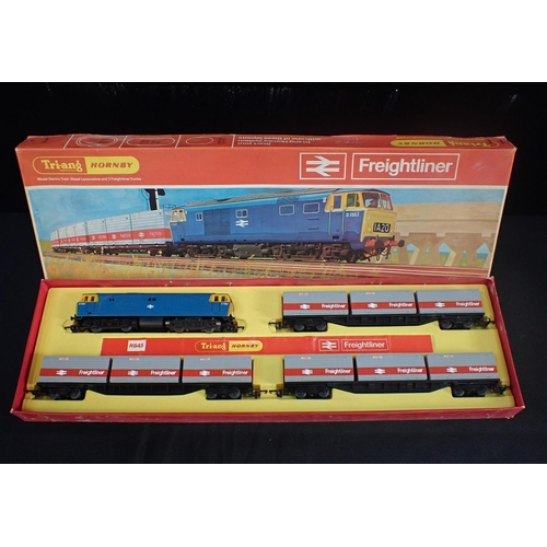 224 - A HORNBY FREIGHTLINE R645 SET boxed, wit The Blue Pullman RS.52 (incomplete), with a few extra Freig... 