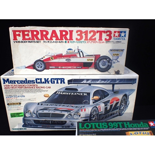 227 - THREE TAMIYA SCALE MODELS - 'MCLAREN FORD MP48' sealed and unopened, 'Ferrari 312T3' (partly built, ... 