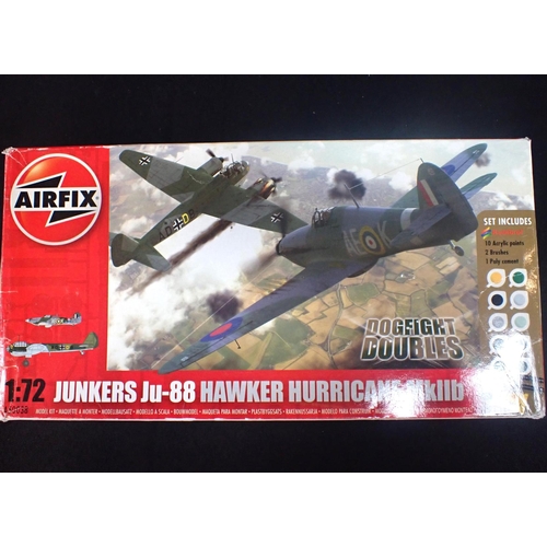 231 - TWO UNBUILT AIRFIX 'DOGFIGHT DOUBLES' MODELS - 'JUNKERS JU88/HAWKER HURRICANE' AND 'MESSERSCHMITT BF... 