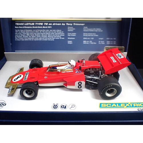 243 - A SCALEXTRIC LEGENDS CAR - LOTUS TYPE 72 as driven by Tony Trimmer, limited edition number 2568 of 3... 