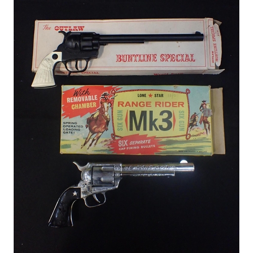 249 - A LONE STAR RANGE RIDER Mk 3 SIX GUN (boxed), and a BCM Buntline Special 'Wyatt Earp' gun (boxed) (s... 