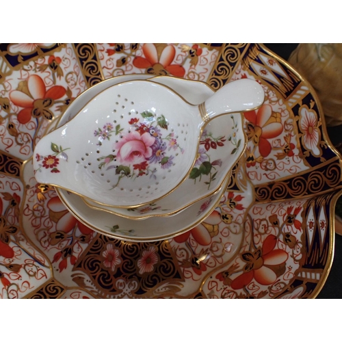 26 - A ROYAL CROWN DERBY IMARI BOWL AND DERBY POSIES FANCIES with a collection of ceramics