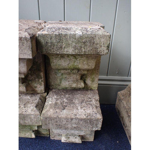 3 - A SET OF EIGHT STONE CORBELS each 18.5cm wide