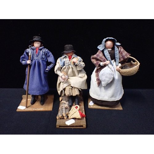 300 - THREE TRADITIONAL DORSET COUNTRY FIGURE MODELS made by Miss M E Sayers of Cerne Abbas, Dorset Shephe... 