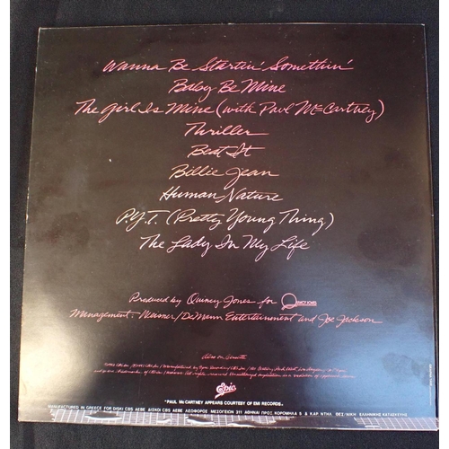 302 - MICHAEL JACKSON 'THRILLER' ALBUM 1st print from 1982. Printed on back 'Produced by Quincy Jones' Mic... 