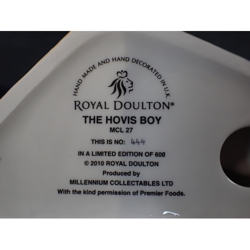 344 - A ROYAL DOULTON LIMITED EDITION 'THE HOVIS BOY' FIGURE 16cm high, 444/600 boxed with certificate