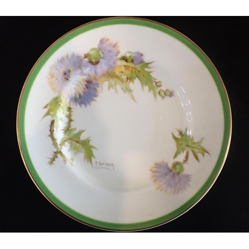 354 - A ROYAL DOULTON 'GLAMIS THISTLE' CABARET SET and other tea ware, by P. Curnock