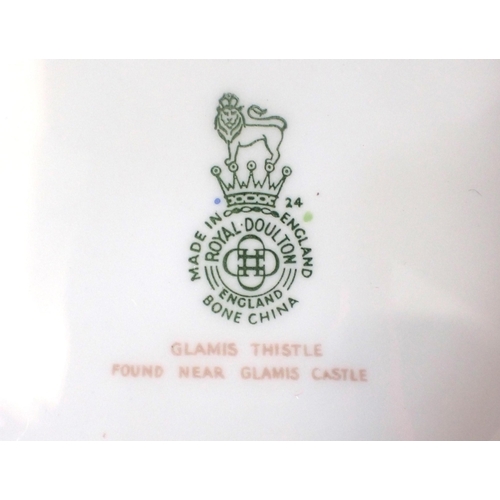 354 - A ROYAL DOULTON 'GLAMIS THISTLE' CABARET SET and other tea ware, by P. Curnock