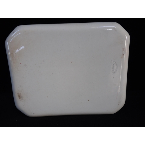 359 - A WEMYSS WARE COMB TRAY BY ROBERT HERON & SONS, PAINTED WITH COCKEREL and chicken 25cm wide, impress... 