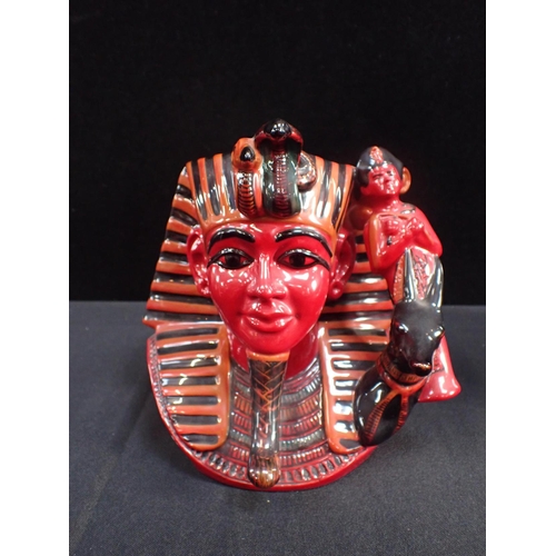 374 - A ROYAL DOULTON FLAMBE JUG 'THE PHARAOH' by Robert Tabbenor 20cm high 1485/1500, boxed with certific... 