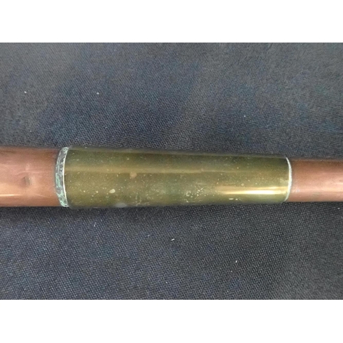 48 - A COPPER AND BRASS COACH HORN 118cm long