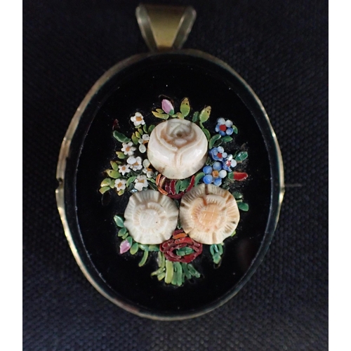 499 - A MICRO MOSAIC BRACELET, AND SIMILAR BROOCH the bracelet of six oval panels inset with flowers, the ... 