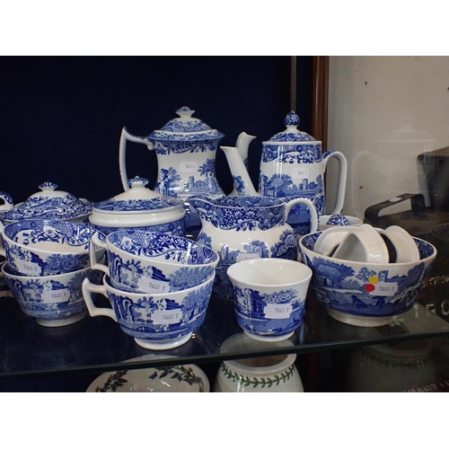 55 - A COLLECTION OF SPODE 'ITALIAN' WARE to include breakfast cups, saucers, coffee pot, teapot and othe... 