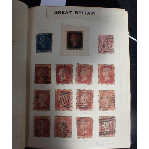 562 - A 'MINIATURE' STAMP ALBUM; PENNY BLACK Two penny blue and other Victorian and later stamps, George V... 