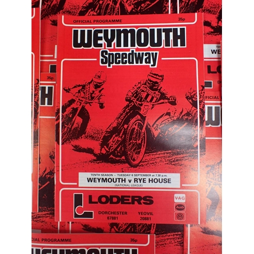 592 - WEYMOUTH WILDCATS SPEEDWAY PROGRAMMES 1983 (tenth season) 19 home fixtures