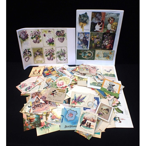 596 - A COLLECTION OF VINTAGE GREETINGS CARDS 1930s and later