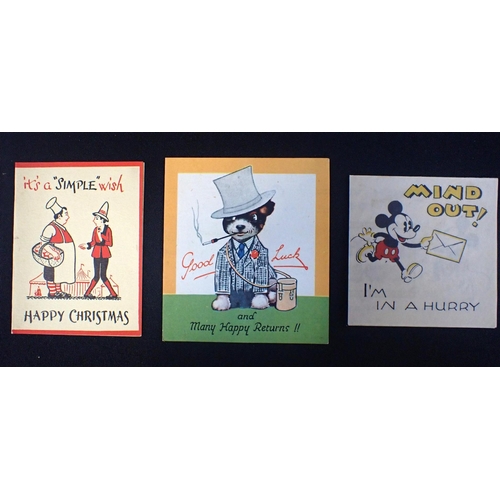 596 - A COLLECTION OF VINTAGE GREETINGS CARDS 1930s and later