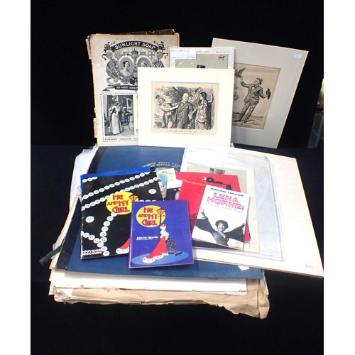 597 - A COLLECTION OF UNFRAMED PRINTS many 19th century, and other ephemera