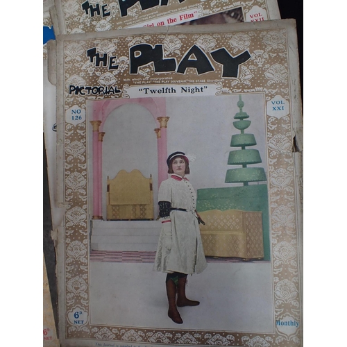 598 - A QUANTITY OF 'THE PLAY PICTORIAL' circa 1910 - 1915, a musical photo album (pages missing), old tic... 