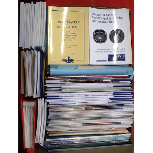 600 - A COLLECTION OF FISHING AND RELATED ITEMS AUCTION CATALOGUES with fishing and country interests maga... 