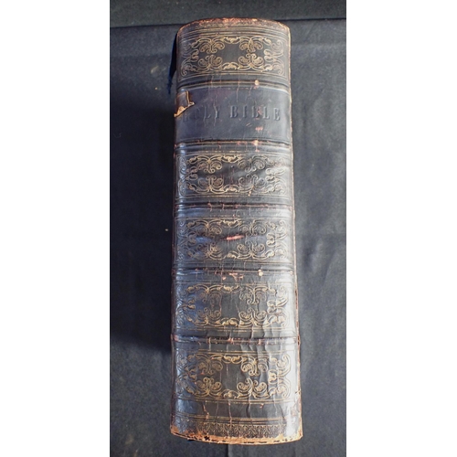 601 - 19TH CENTURY LEATHER BOUND BIBLE
