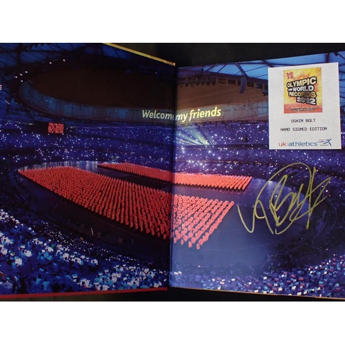 602 - 'OLYMPIC AND WORLD RECORDS 2012', SIGNED BY USAIN BOLT Kier Radnedge, Official London 2012 Olympic G... 