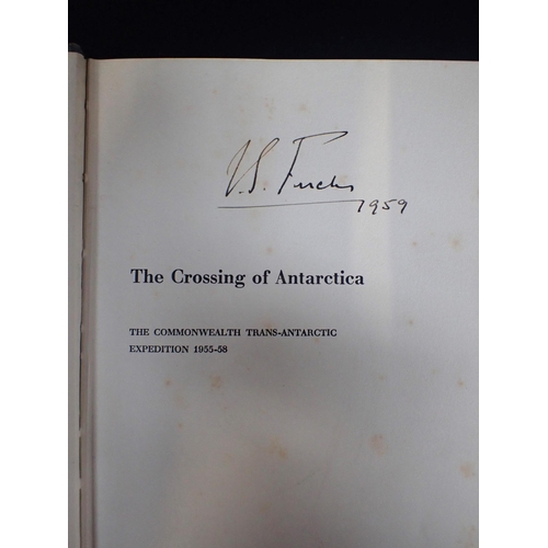 607 - SIR VIVIAN FUCHS (SIGNED) and SIR EDMUND HILLARY 'The crossing of Antarctica' , Cassell, 1958, signe... 
