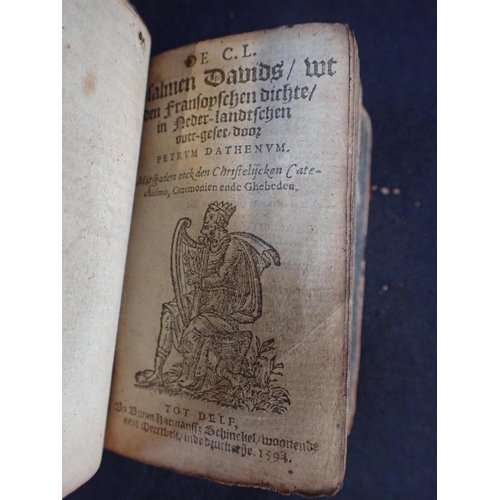 615a - CLEMENT MAROT & THEODORE DE BEZE: 'LES PSEAUMES DE DAVID' a miniature edition, H. Haultin, La Rochel... 