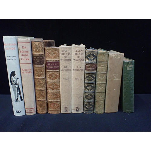 619 - A SMALL COLLECTION OF BOOKS, SOME LEATHER BOUND