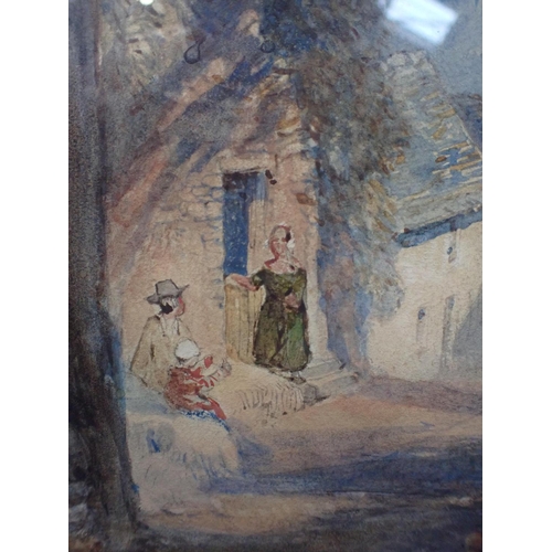 644 - J.S. PROUT: VIEW THROUGH A GOTHIC GATEWAY watercolour, 19th century 50 x 42cm, in gilt frame