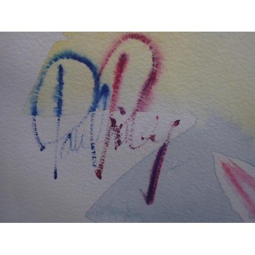 659 - PAUL RILEY, b.1940: STILL LIFE, WITH CYCLAMEN watercolour, in gilt frame 77 x 77cm