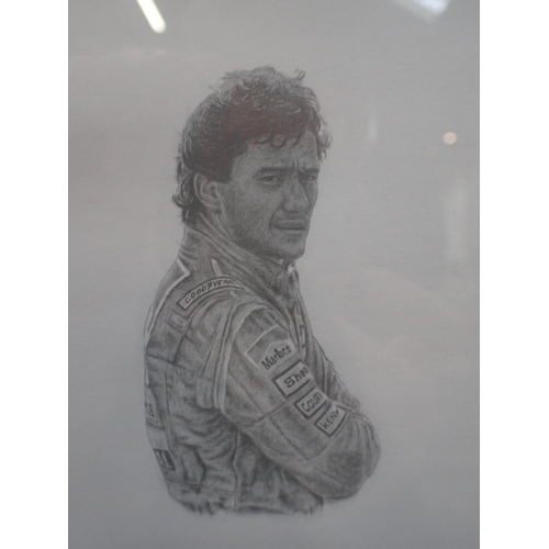 660 - LIMITED EDITION AYRTON SENNA FRAMED PRINT Signed limited print by Allan Cotterill, number 69 of 950.... 