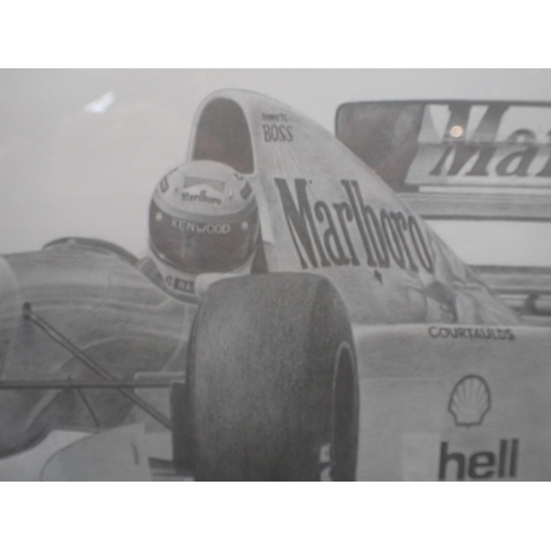 660 - LIMITED EDITION AYRTON SENNA FRAMED PRINT Signed limited print by Allan Cotterill, number 69 of 950.... 