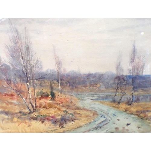 661 - THREE WATERCOLOURS: F.C. DIXEY (Exh. 1881) 'ON WIMBLEDON COMMON, APRIL '93' 42 x 53cm (framed), anot... 