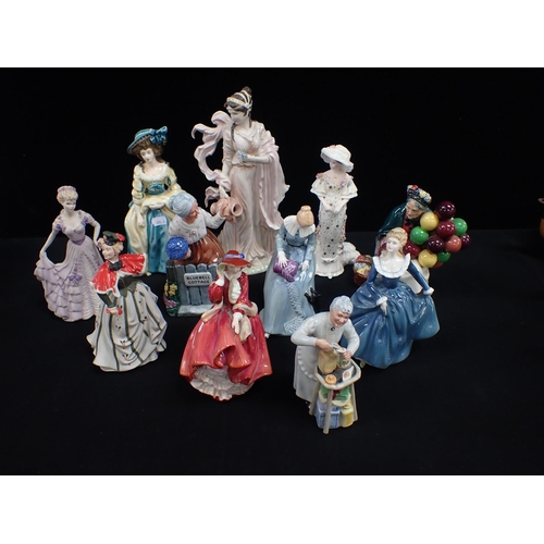 101 - A COLLECTION OF CERAMIC FIGURES Royal Doulton, Wedgwood and Coalport