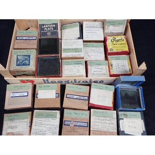 105 - A QUANTITY OF BOXED LANTERN SLIDES various subjects, mostly photographic, 20th century family scenes... 