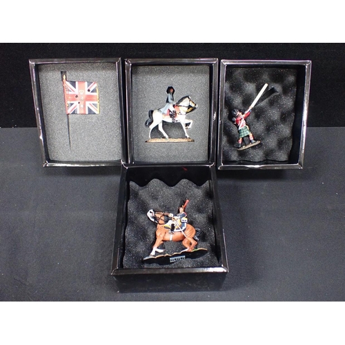 222 - KING & COUNTRY NAPOLEONIC NA127 Coldstream Guards Officer with Colours, NA237 Mounted Napoleon, NA54... 