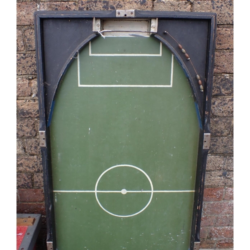 243 - A VINTAGE TABLE TOP FOOTBALL GAME inscribed 'Derby' to one corner, with counters and goals to each e... 