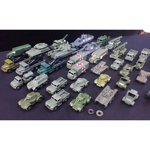 248 - A COLLECTION OF DINKY UNBOXED MILITARY VEHICLES consisting of 36 vehicles including, tanks and truck... 