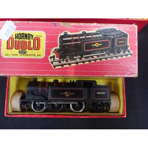 276 - HORNBY DUBLO LOCOMOTIVES BOXED, BOXED 2224 LMR 2-8-0, 2217 BR Tank, 2233 Co-Bo Diesel Electric