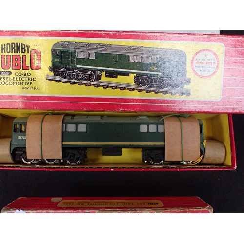 276 - HORNBY DUBLO LOCOMOTIVES BOXED, BOXED 2224 LMR 2-8-0, 2217 BR Tank, 2233 Co-Bo Diesel Electric