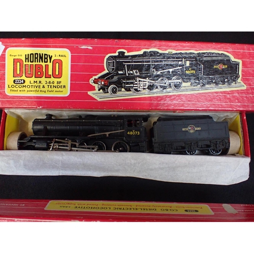 276 - HORNBY DUBLO LOCOMOTIVES BOXED, BOXED 2224 LMR 2-8-0, 2217 BR Tank, 2233 Co-Bo Diesel Electric