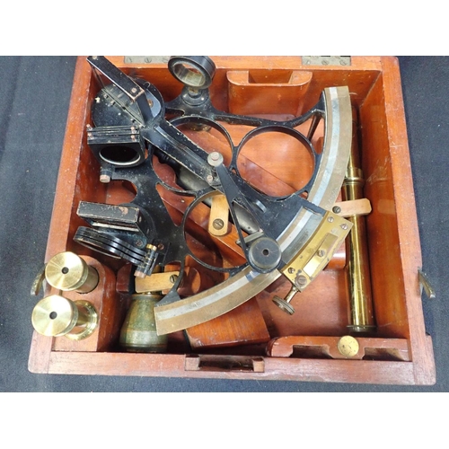 334 - A HENRY HUGHES & SON STELLA SEXTANT in fitted mahogany case, with certificate from the National Phys... 