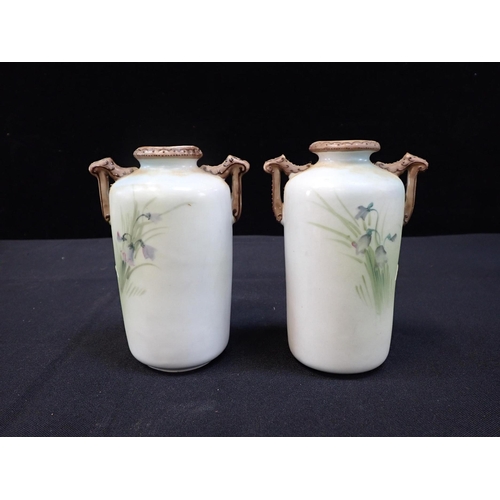 411 - A PAIR NORITAKE BULLRUSH VASES