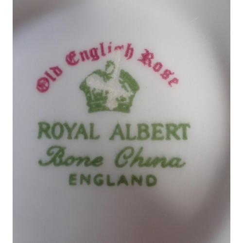 59 - A ROYAL ALBERT 'OLD ENGLISH ROSE' PART SERVICE various dates (some wear)