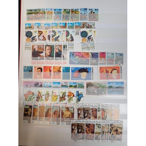 595 - A QUANTITY OF STAMPS, MAURITIUS, GRENADA and other including packets of loose stamps.