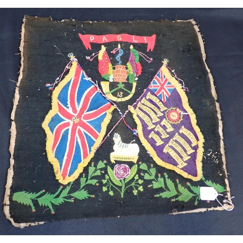 615 - A REGIMENTAL BOER WAR WOOLWORK