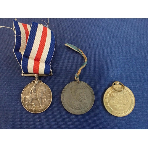 624 - A WWI MEDAL PAIR, AWARDED; SE-19082 PTE. G. SPARKS. A.V.C. and an Edward VII commemorative Coronatio... 